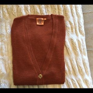 Tory Burch Rib Rust color cardigan